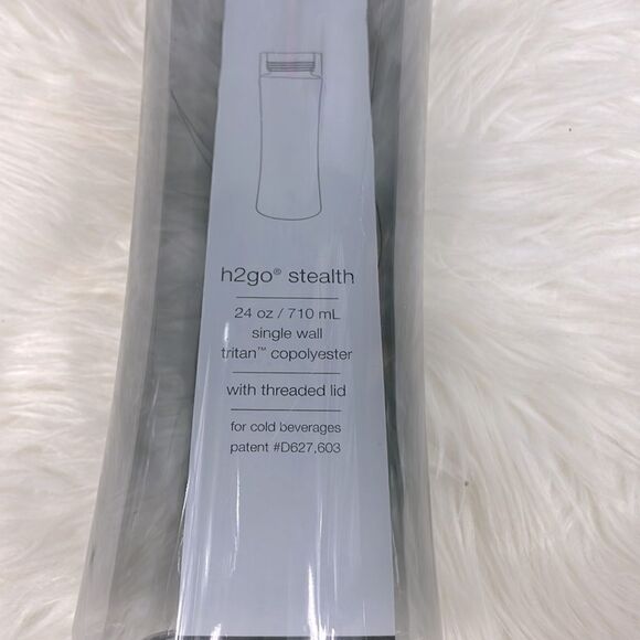 NEW- Nike | gray see-through water bottle h2go* stealth ,wide threaded lid. - Picture 4 of 5
